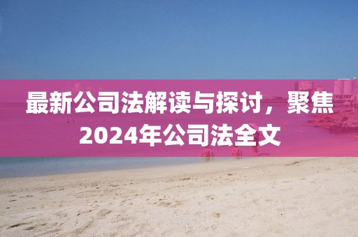 最新公司法解讀與探討，聚焦2024年公司法全文