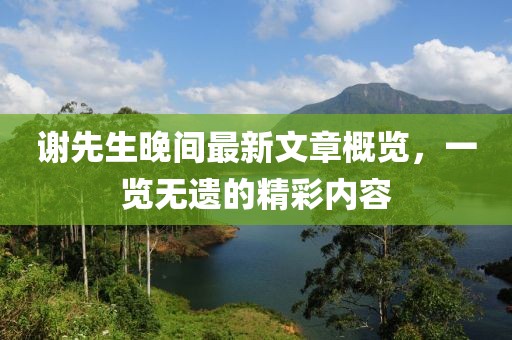 謝先生晚間最新文章概覽，一覽無遺的精彩內(nèi)容