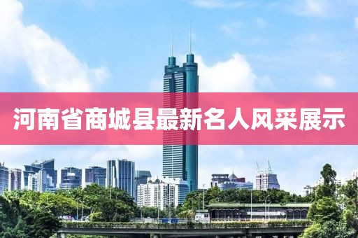 河南省商城縣最新名人風(fēng)采展示