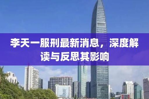 李天一服刑最新消息，深度解讀與反思其影響