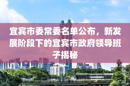 宜賓市委常委名單公布，新發(fā)展階段下的宜賓市政府領導班子揭秘