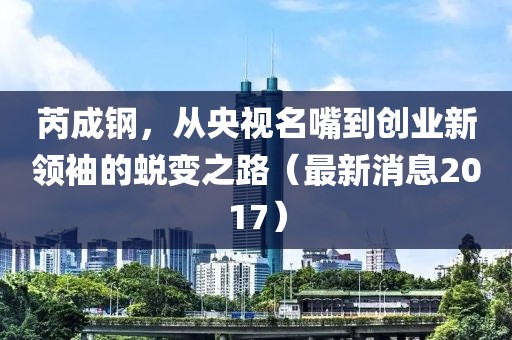 芮成鋼，從央視名嘴到創(chuàng)業(yè)新領(lǐng)袖的蛻變之路（最新消息2017）