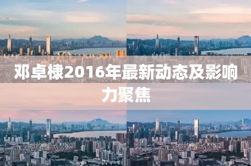 鄧卓棣2016年最新動態(tài)及影響力聚焦