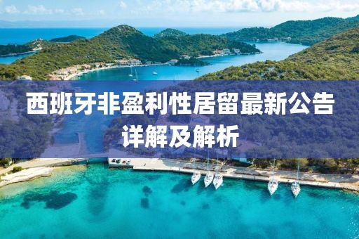 西班牙非盈利性居留最新公告詳解及解析